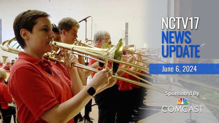Naperville Municipal Band members playing the trombone.