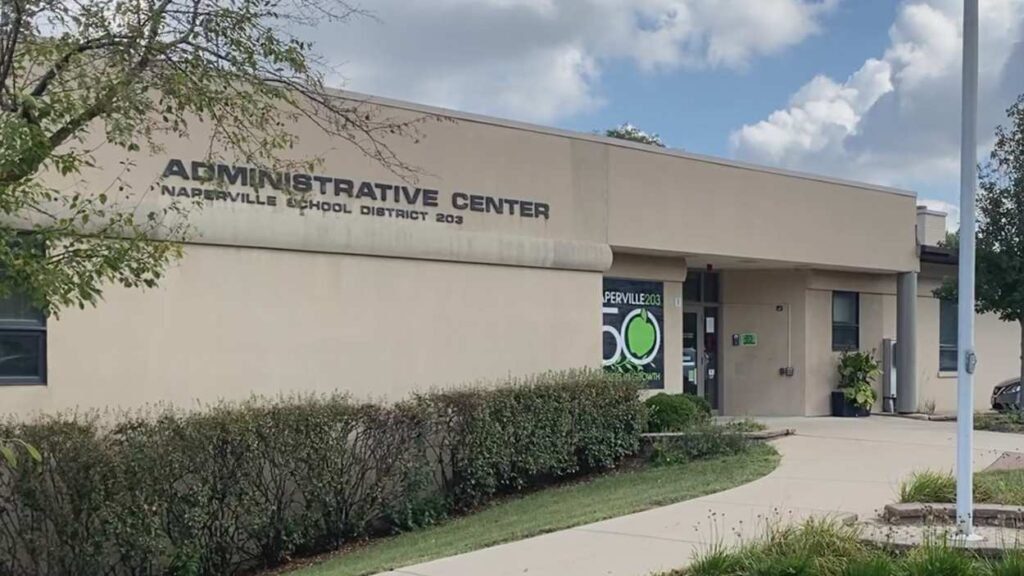 District 203 administration building, exterior, for policy discussion post
