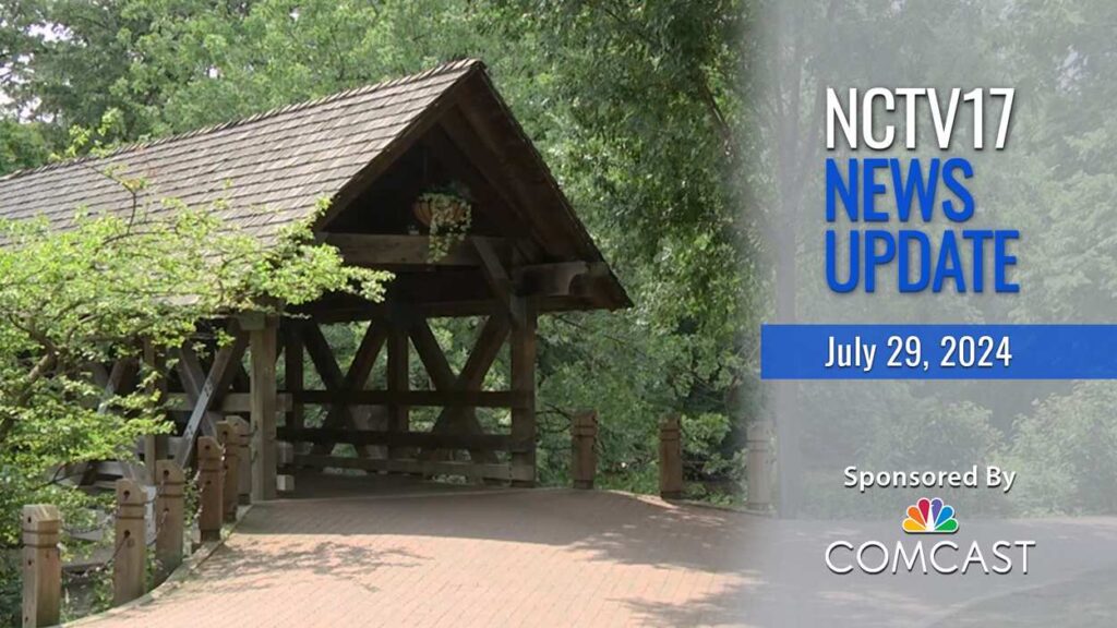 Naperville Riverwalk with the NCTV17 News Update filter.