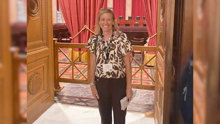 Susan Fuhrer outside of the Supreme Court.