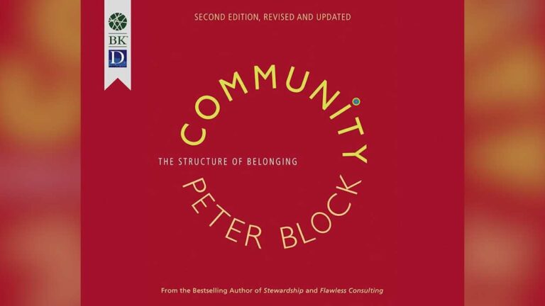 Book cover of “Community: The Structure of Belonging” by Peter Block. For the Naperville Community Book Read.
