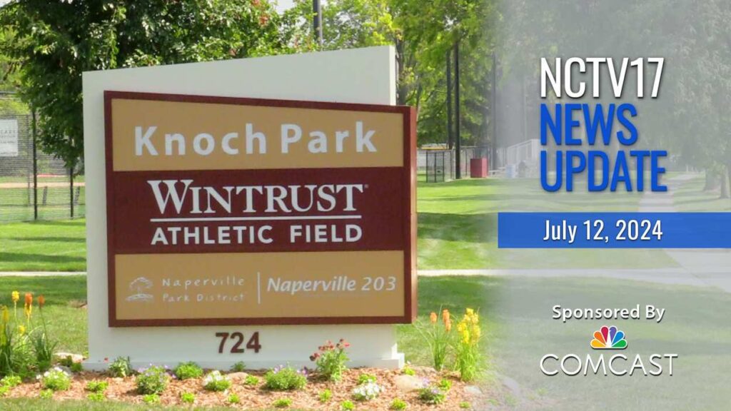 New Wintrust Athletic Field sign at Knoch Park with NCTV17 News Update watermark.