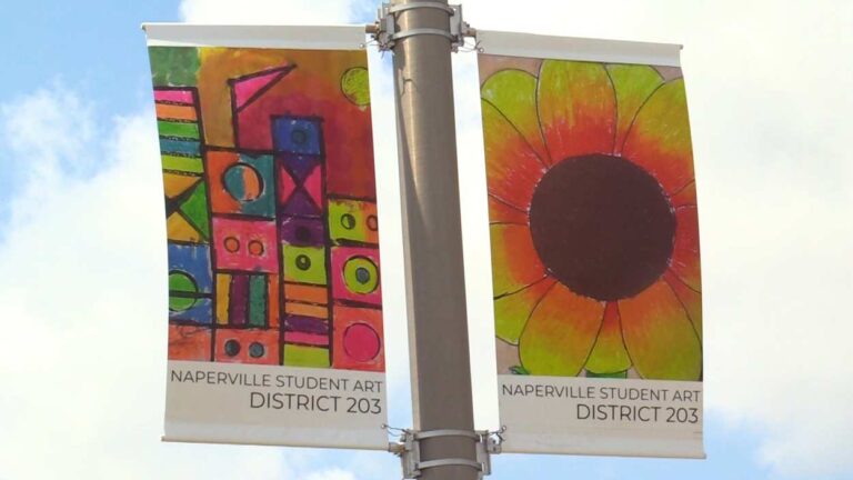 Two of the banners along 95th Street
