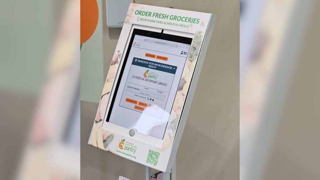 The kiosk at the Woodridge Endeavor Health.