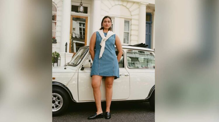Abercrombie & Fitch model in front of car in promotional photo