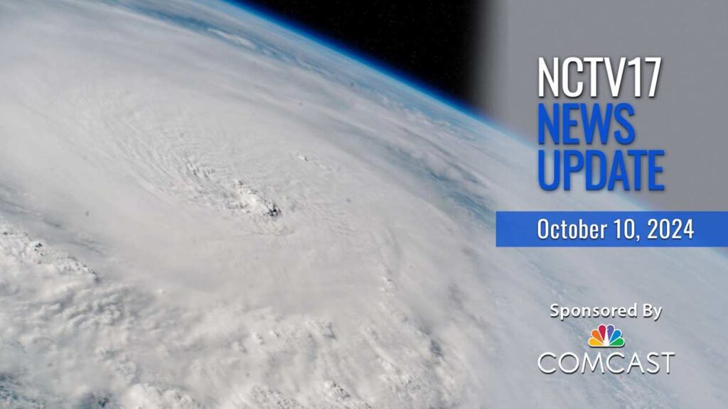 ISS photo of Hurricane Milton from with the NCTV 17 News Update filter.