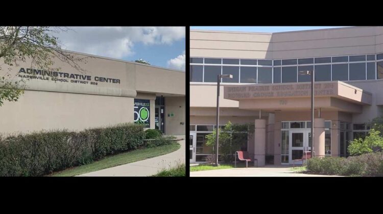 split screen image of naperville-area districts 203 and ipsd 204