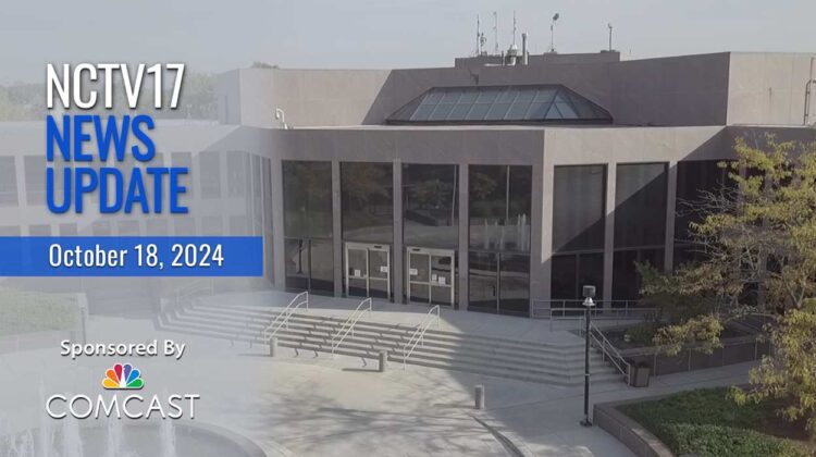 NCTV17 News Update slate for October 18, 2024 with Naperville Municipal Center where security updates will take place in background