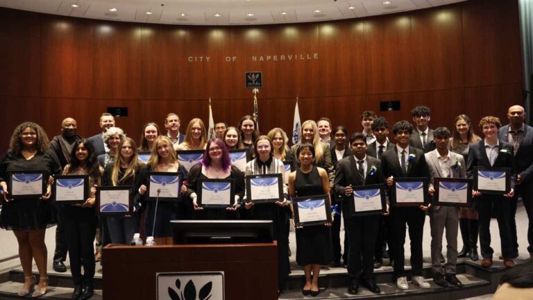 2024 KidsMatter Youth Service Award recipients at city hall.