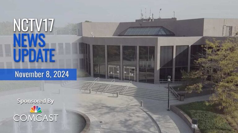 NCTV17 News Update slate for Nov. 11, 2024 with Naperville city hall in background