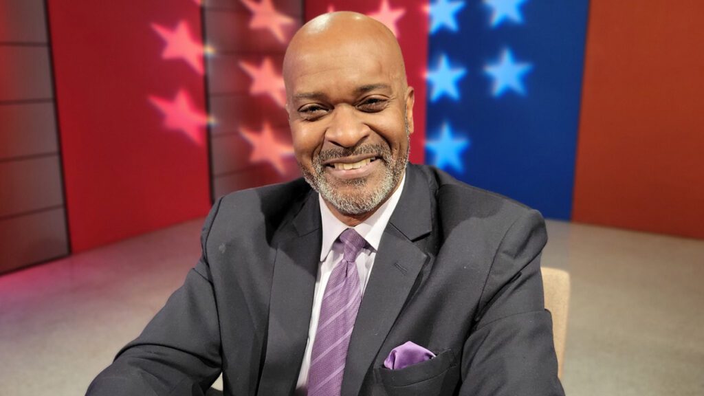 Charles Cush on the set of Meet the Candidates at NCTV17.