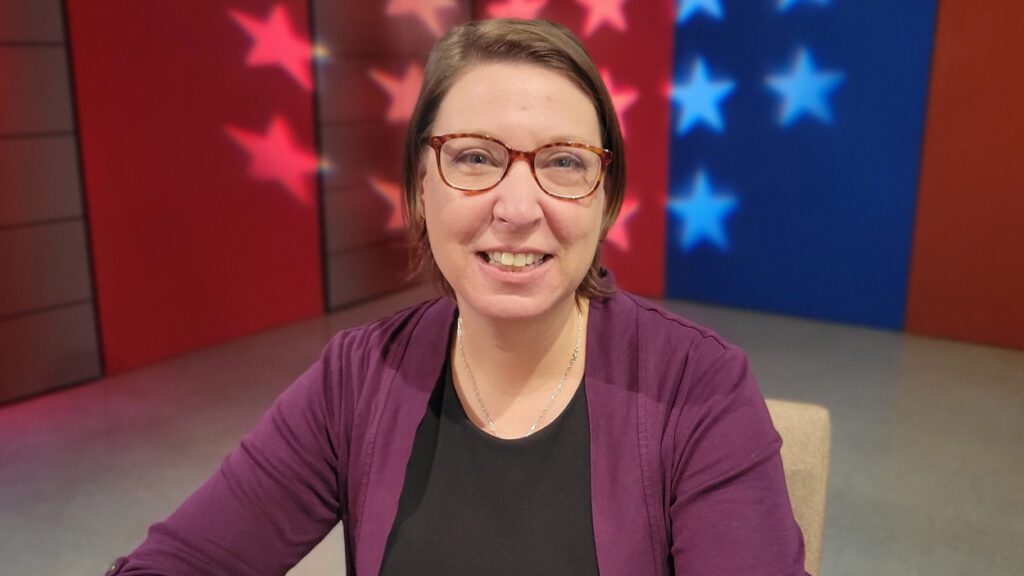Holly Joy Blastic on the set of Meet the Candidates at NCTV17.