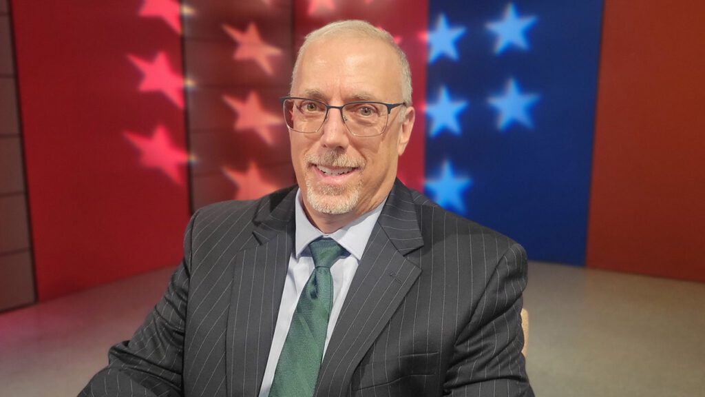 Mark Willensky on the set of Meet the Candidates at NCTV17.