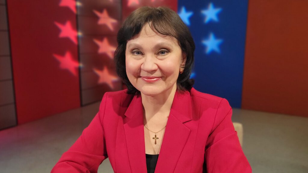 Natalia Dagenhart on the set of Meet the Candidates at NCTV17