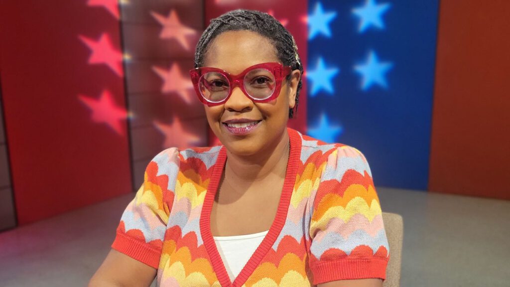 Rhonda Ansier on the set of Meet the Candidates at NCTV17