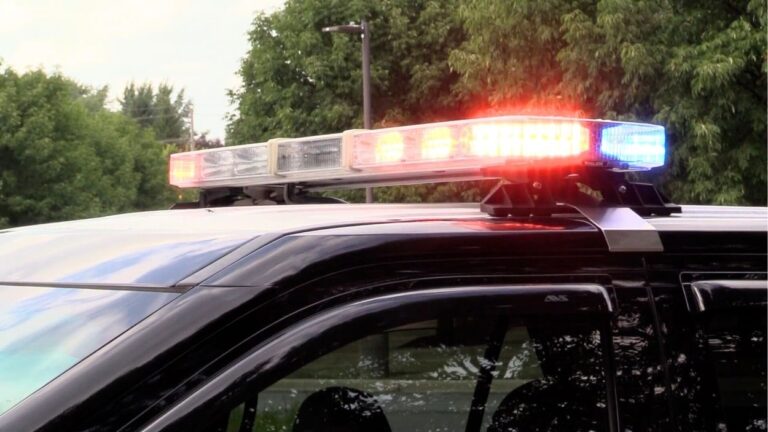 A close up of the lights on a Naperville police car for a story about a suspect connect to a Naperville home burglary.