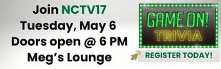 Game On! Trivia. Join NCTV17 May 6th. Register your team today!