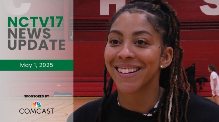 NCTV17 News Update slate for May 1, 2025 with close up of WNBA legend Candace Parker in background