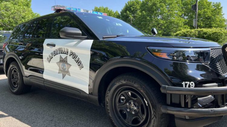 Side angle shot of Naperville police car for story on police monitoring teen gathering trend