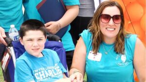 Charlie Sims and his mom Leigh
