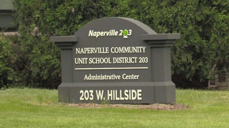 Naperville School District 203 Administration Building sign