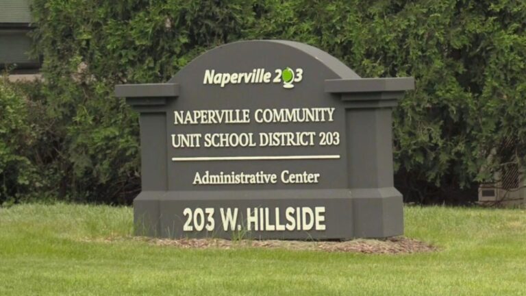 Naperville School District 203 Administration Building sign