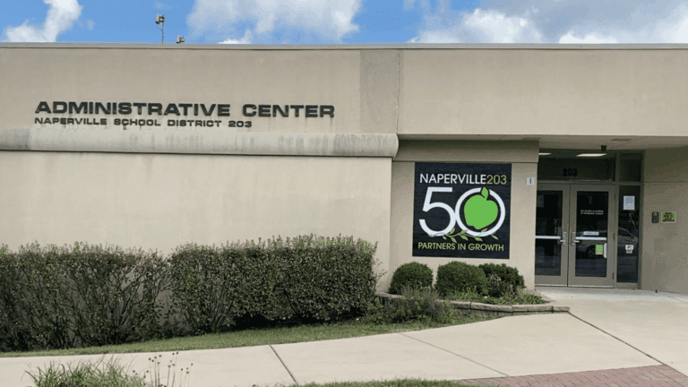 A picture of the Naperville District 203 building.