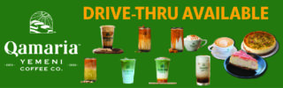 Qamaria Yemeni Coffee Co. Drive-thru available.