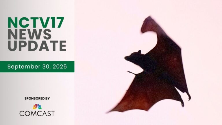 NCTV17 News Update slate for September 30, 2025 with bat silhouette image in background