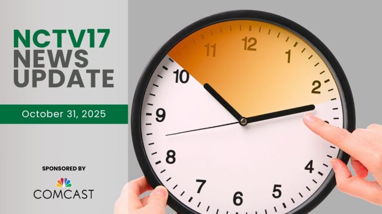 NCTV17 News Update slate for October 31, 2025 with hand moving clock hand