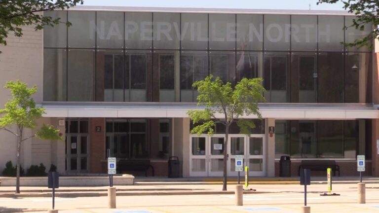 exterior image of Naperville North High School entrance